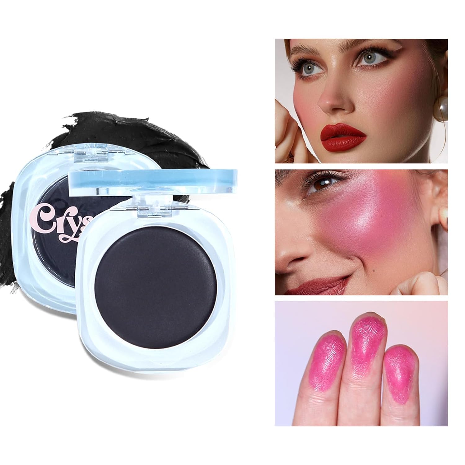 Boss Up Cosmetics Magic Color Changing Lip and Cheek Balm - Black Blush Crystal Makeup (02#)