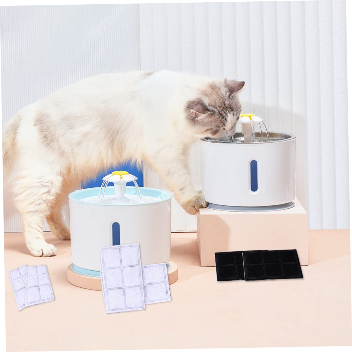 Beavorty 16stücke Pack Von Ersatzfiltern Für Haustierbrunnen Kompatibel System Aktivkohlefilter Für Sauberes Trinkwasser Für Katzen Und Hunde