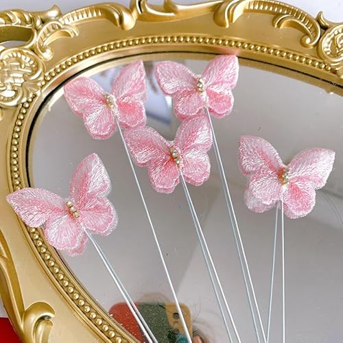 Namzi 10 conjuntos de decorações elegantes de bolo de borboleta, adequado para festa/aniversário/fes