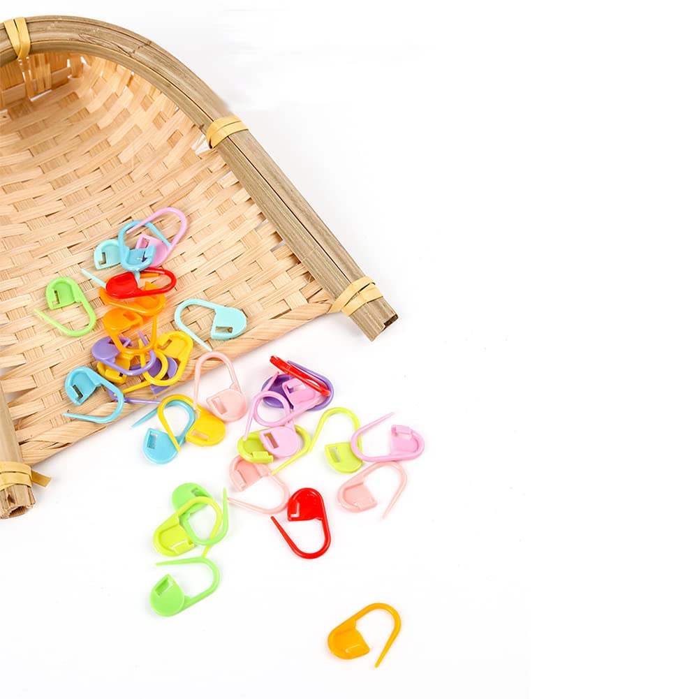 Benlay 220 Pezzi di Anelli per Marcatori a Maglia, Anelli per Marcatori a Maglia Colorati (S/M/L) con Scatola di Conservazione Portatile per Cucito Fai-da-Te, Uncinetto, Lavori a Maglia, Artigianato
