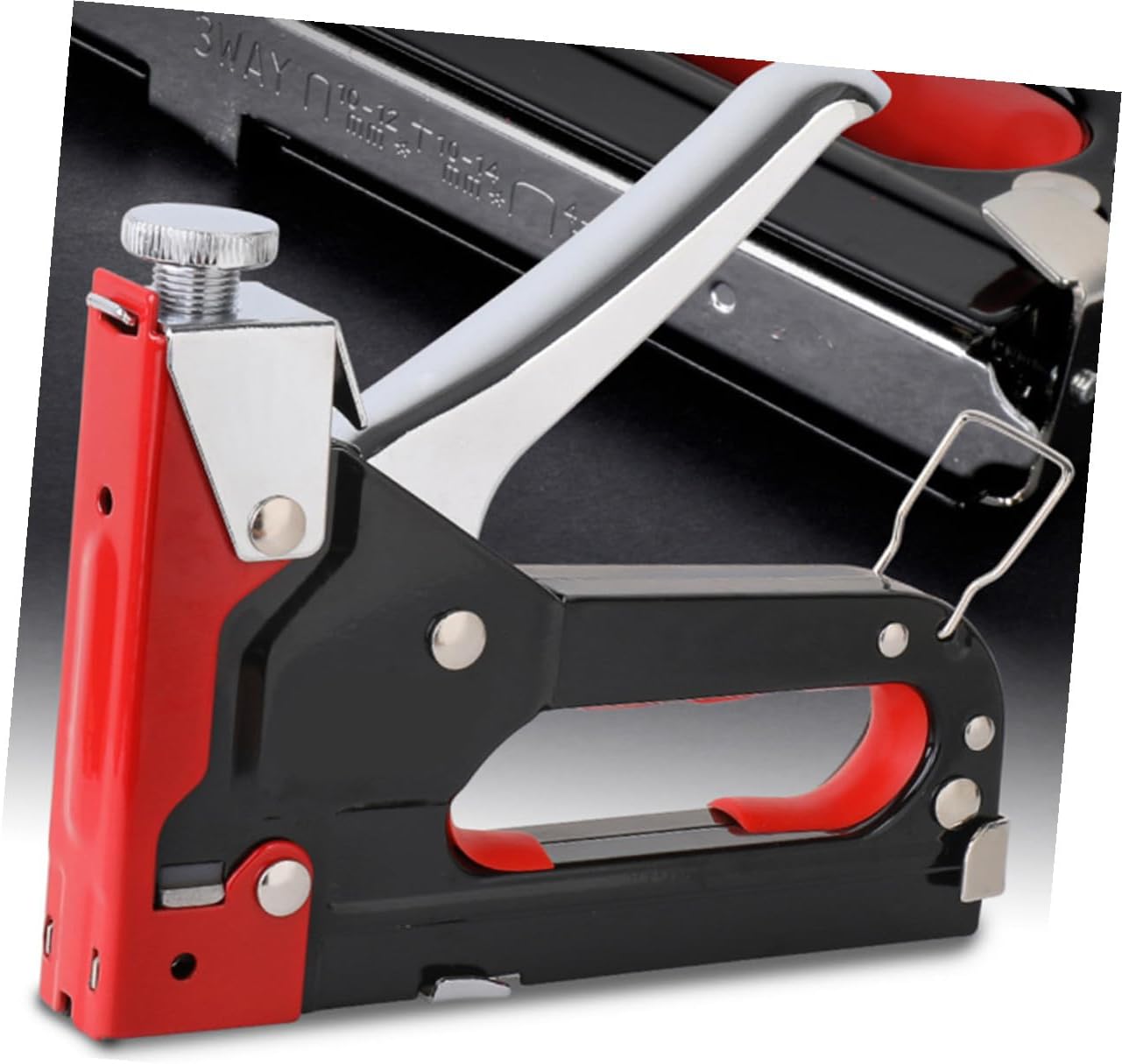Veemoon Heavy Duty U Shape Nail Device Multi Function Handheld Staple Tool Manual Nailer with 3 Boxes Nails for Renovation and Construction Use