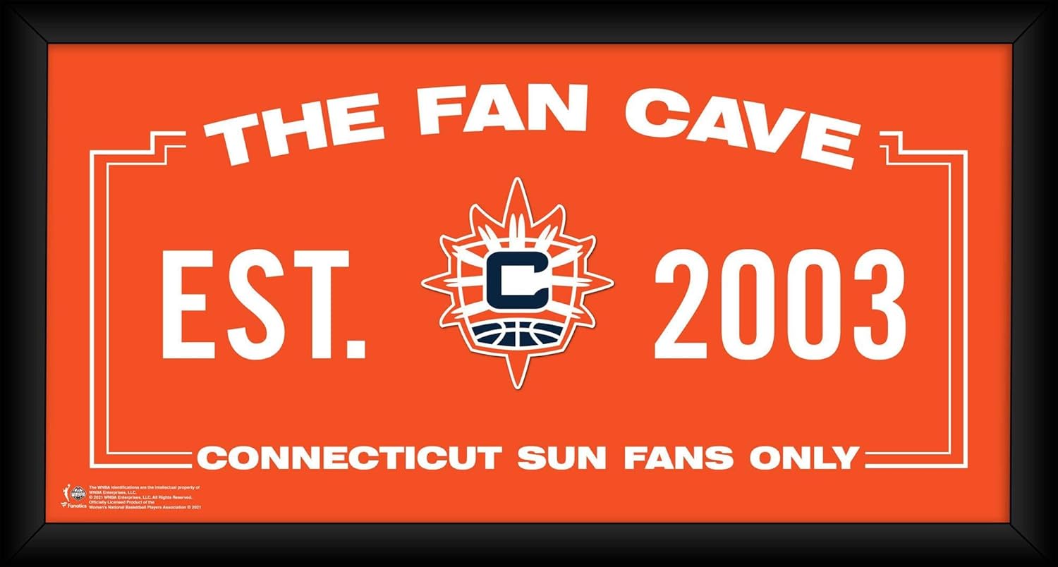 Connecticut Sun Framed 10" x 20" Fan Cave Collage - WNBA Plaques and Collages