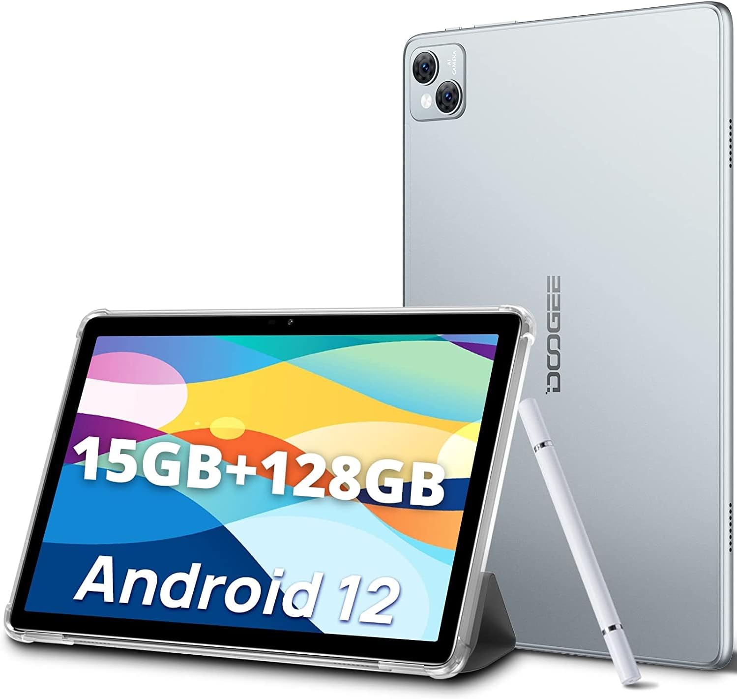 DOOGEE Tablet Android 12 T10, 15GB RAM+128GB ROM(TF 1TB), 10.1 Pollici, Octa-Core, 8300mAh, Dual 4G LTE/SIM,13MP+8MP Camera Tablet in Offerta,TÜV Rheinland Protezione Occhi, 2 Speaker/GPS/Metallo