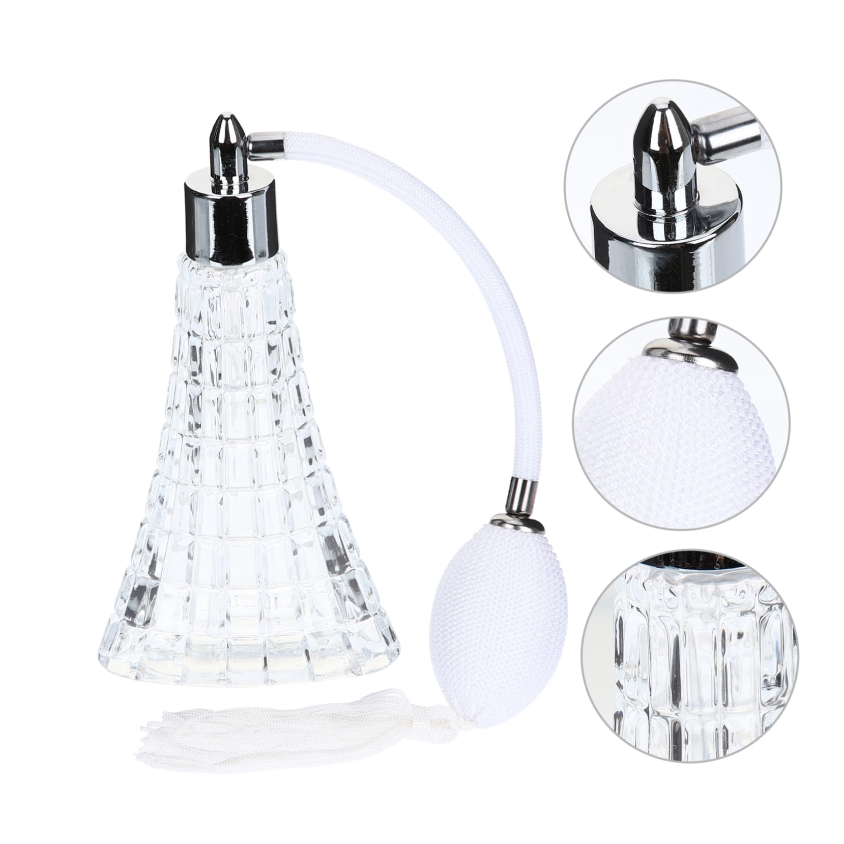Beaupretty Botella de Perfume de Cristal Blanco 70ml Pulverizador