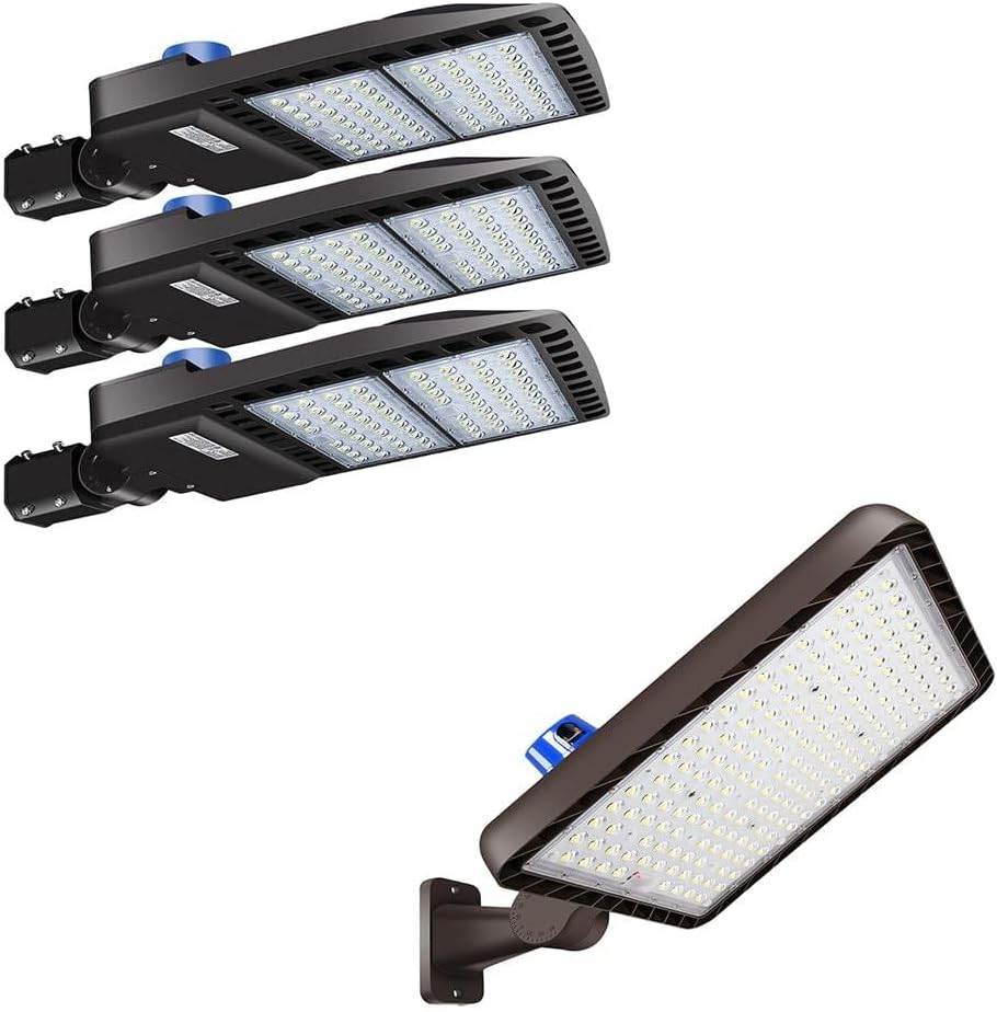 ledmo 200W 3Pack & 480W 1Pack Parking Lot Light Commercial Outdoor LED Dusk-to-Dawn Photocell Area Flood Lighting