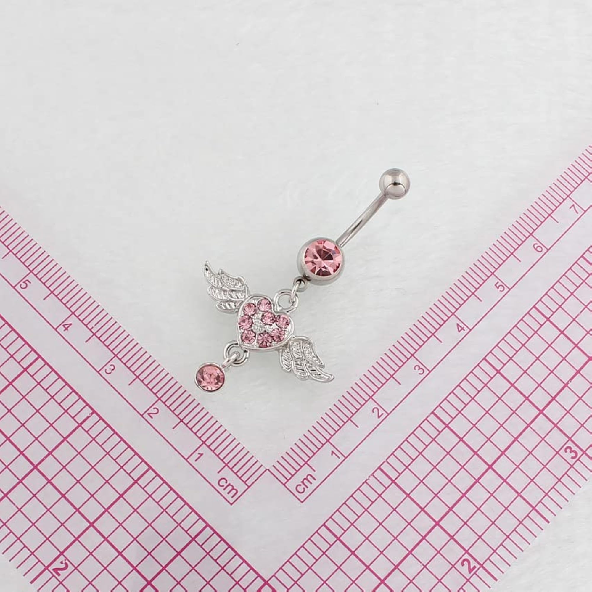 Angel Wing Belly Button Ring, Lightweight Steel Body Jewellery