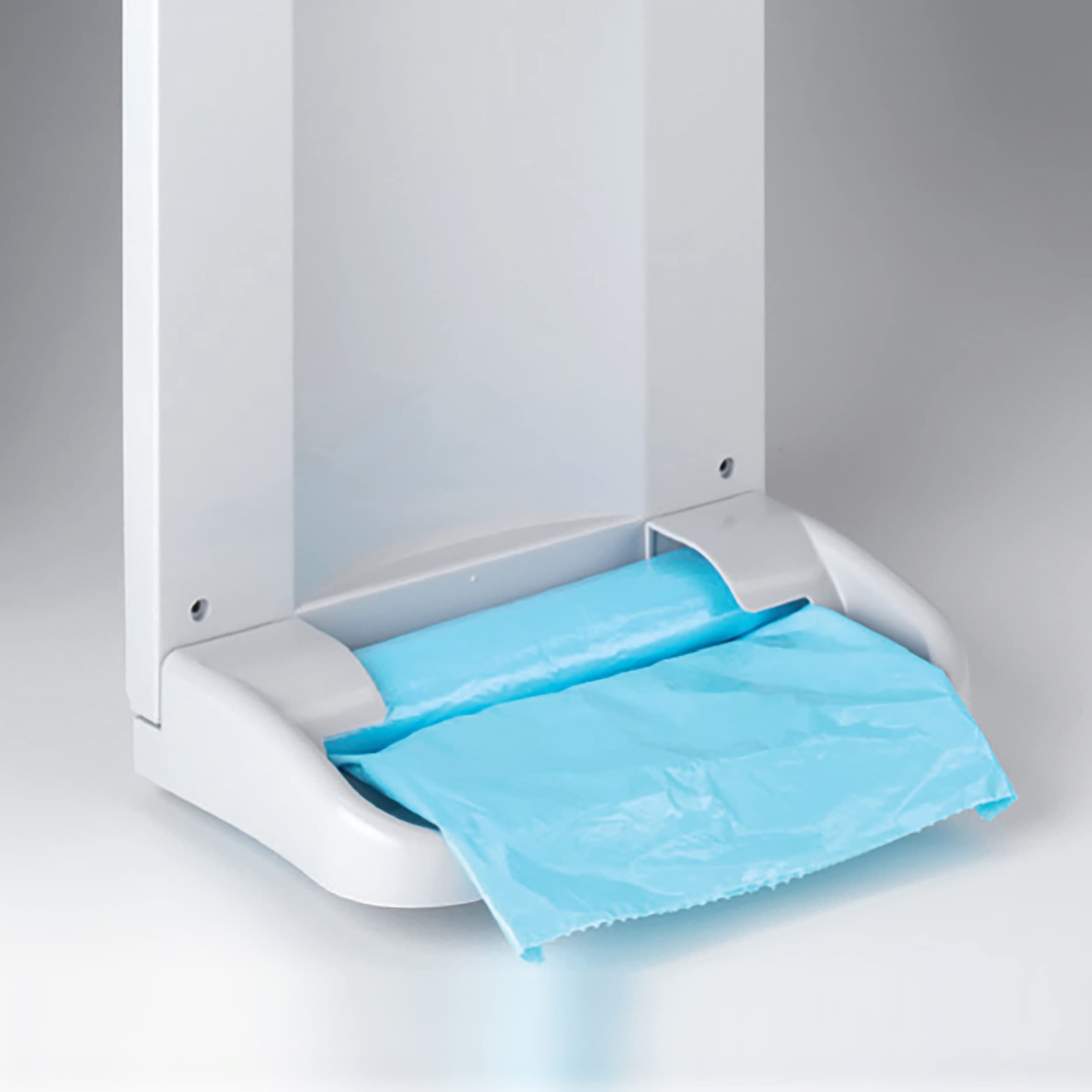 DENOX Cubo de Basura Interior 20L para Armario con Apertura Automática – Papelera con Aro Sujeta-Bolsas, Compartimento para Rollos y Montaje en Puerta – Color Blanco/Gris