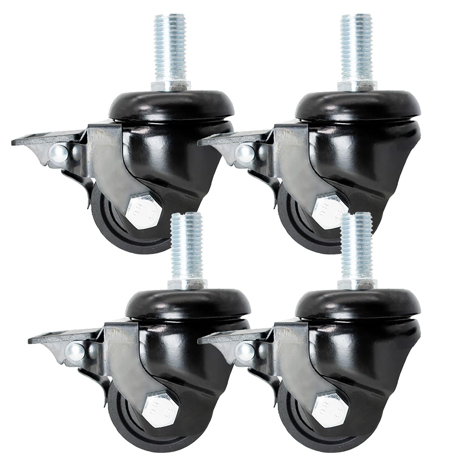 Roulettes pour meubles lourds avec frein M16*30mm de 50mm