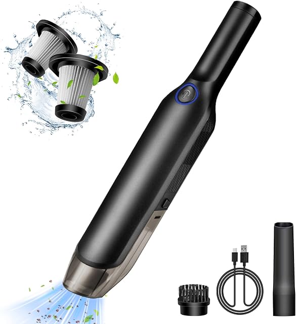 LAOPAO Handheld Vacuum Cleaner Cordless Car Powerful Portable High Power Mini Vacuum Hoover 9kPa Rechargeable Handheld Vacuum with 3 * 2k mAh Li-ion Battery for Home/Car/Dust Cleaning Pet Hair