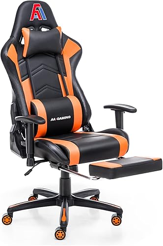 AA Products - Silla ergonómica para videojuegos, silla ergonómica de carreras de computadora con respaldo alto, silla de oficina ajustable con