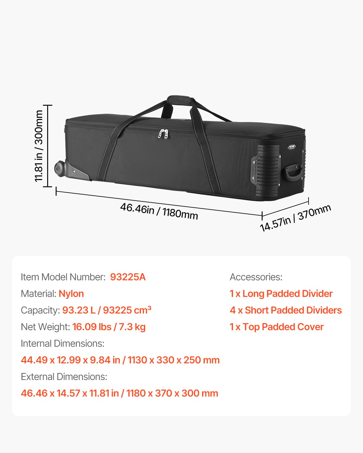 VEVOR Trolley per Attrezzatura da Studio