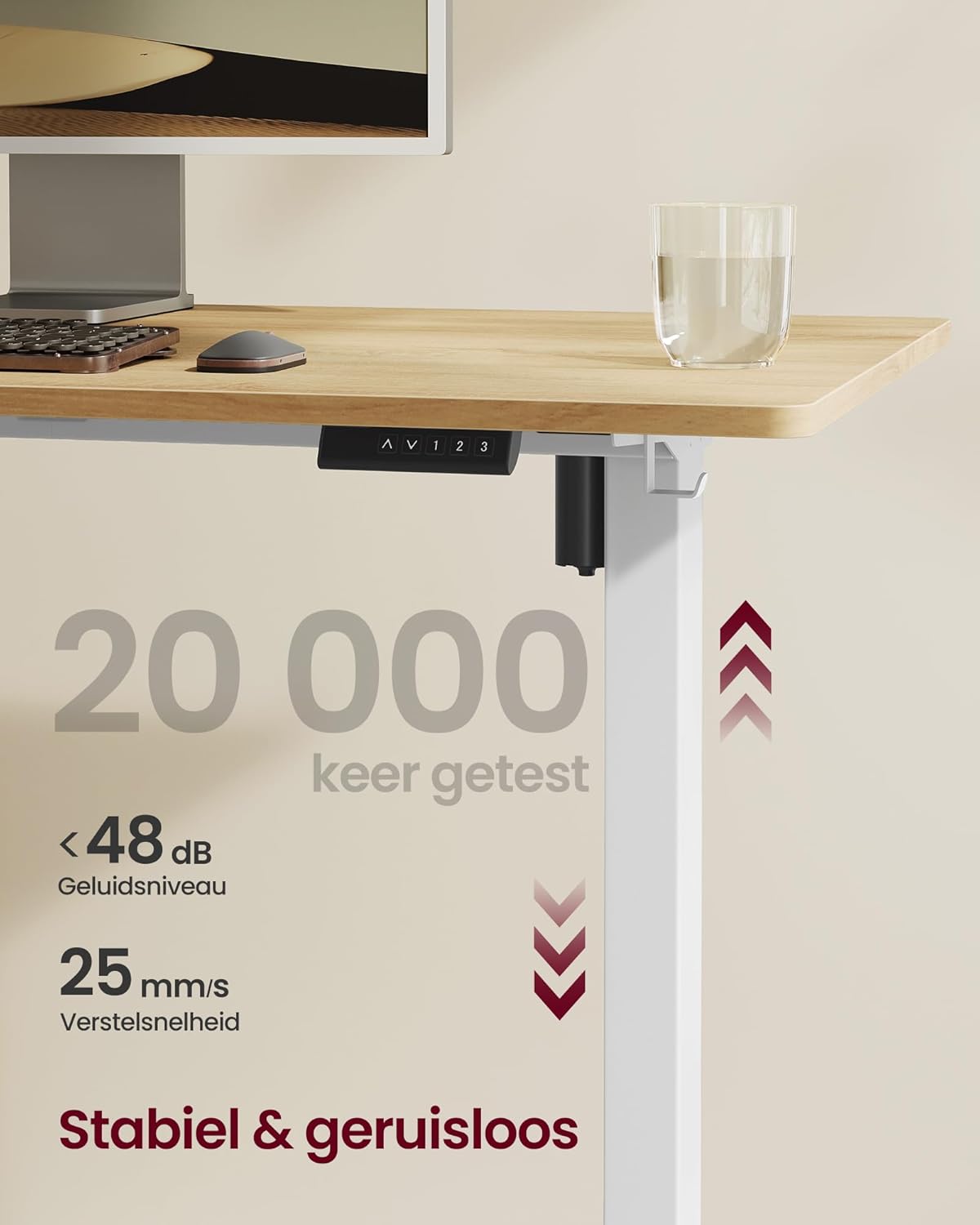 Desk frame stability and quiet operation
