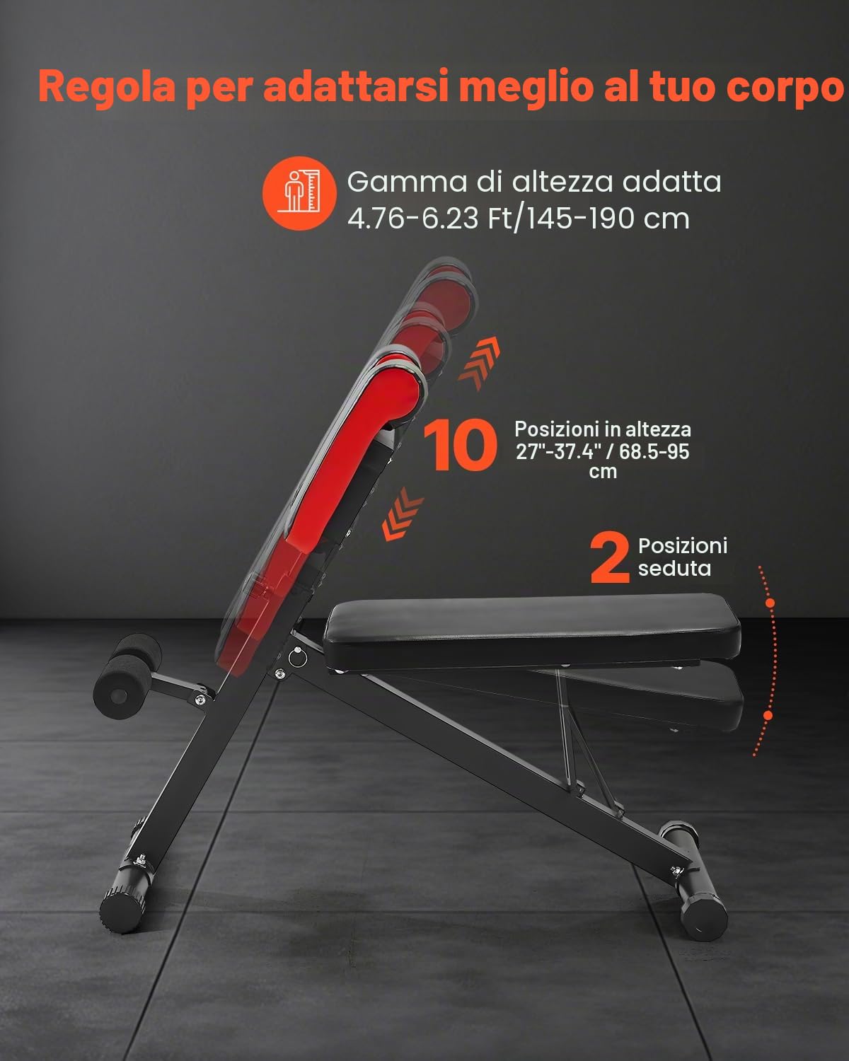 VEVOR Panca Multifunzionale per Allenamento Completo del Corpo, Panca per Iperestensione con Sedia Romana, 150 kg per Allenamento di Addominali e Core di Schiena e Braccia, per Palestra Domestica
