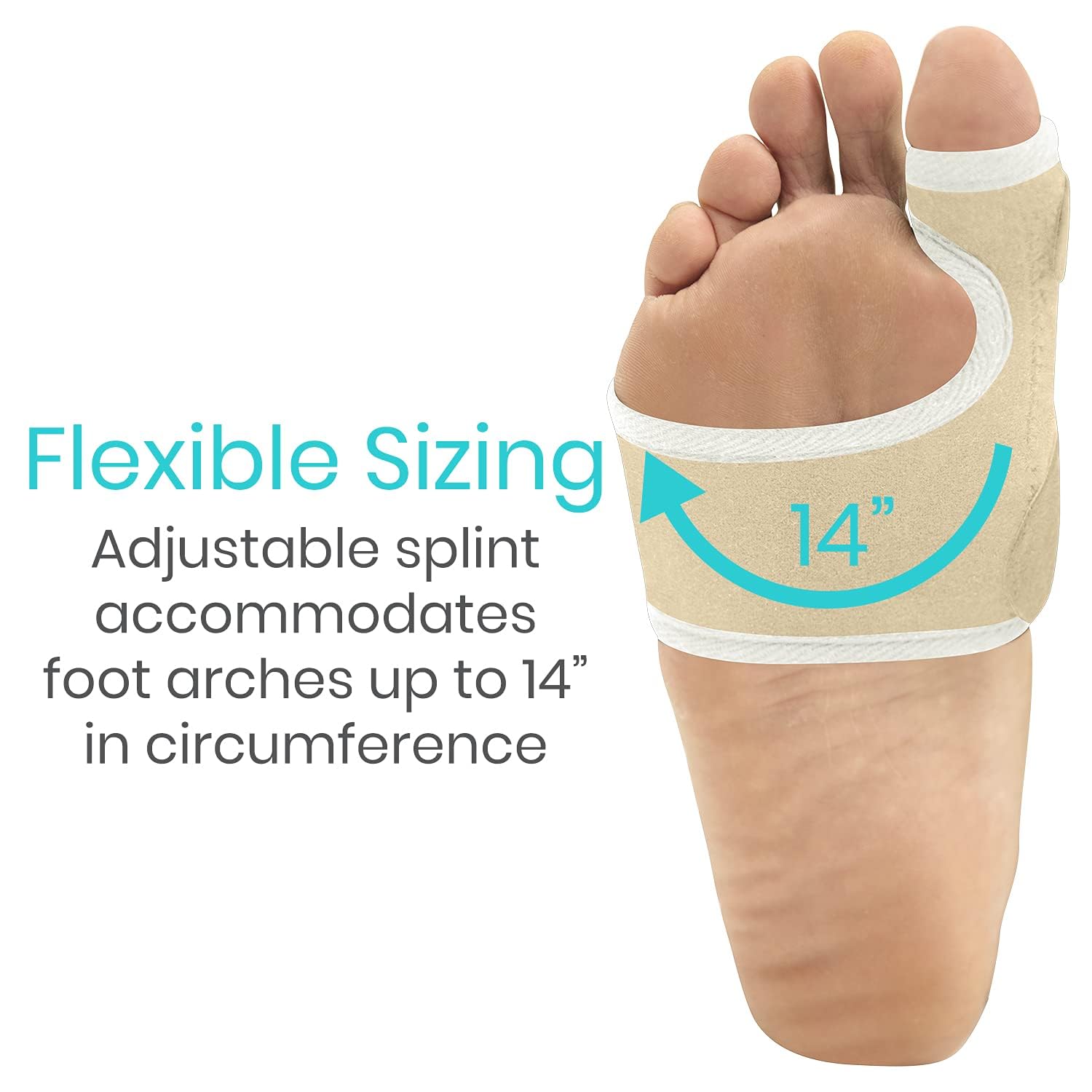Vive Bunion Brace (Pair) - Big Toe Corrector Straightener with Splint - Hallux Valgus Pad, Joint Pain Relief, Alignment Treatment - Orthopedic Sleeve Foot Wrap Support for Men and Women (Beige)