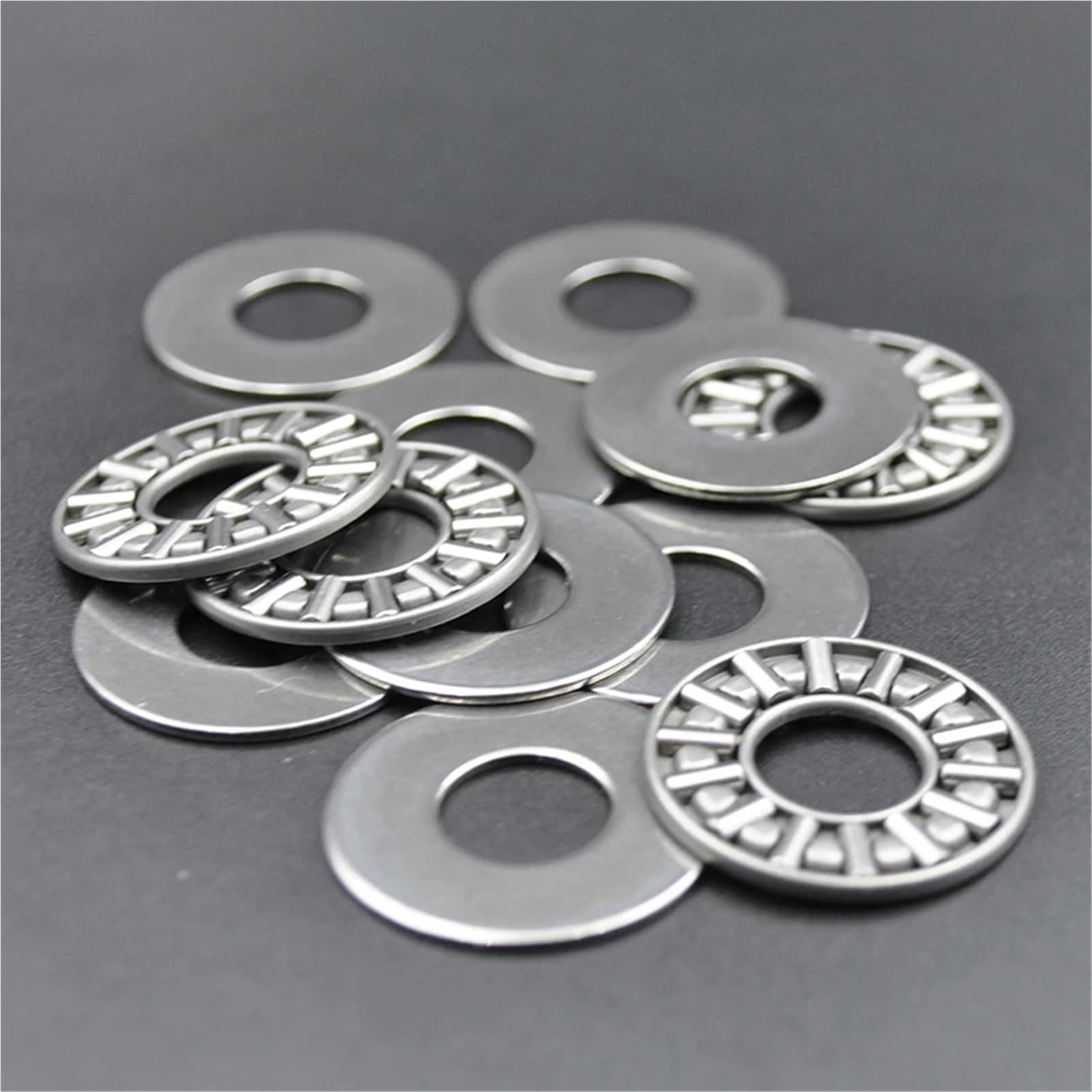 Rodamientos de agujas de empuje plano AXK1024 +2AS 1024 10x24x4 mm Rodamiento de rodillos de empuje axial con arandelas (100 piezas)