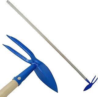 Zappa a cuore bidente con manico, forgiato italiano