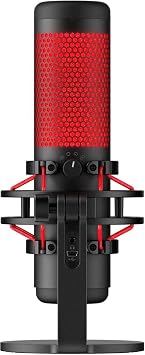 Newest HyperX - QuadCast USB Multi-Pattern Electret Condenser Microphone | 2020 Edition | for PS4, PC and Mac | Pop Filter | Anti-Vibration Shock Mount | | Red - Black | with KWALICABLE Bundle