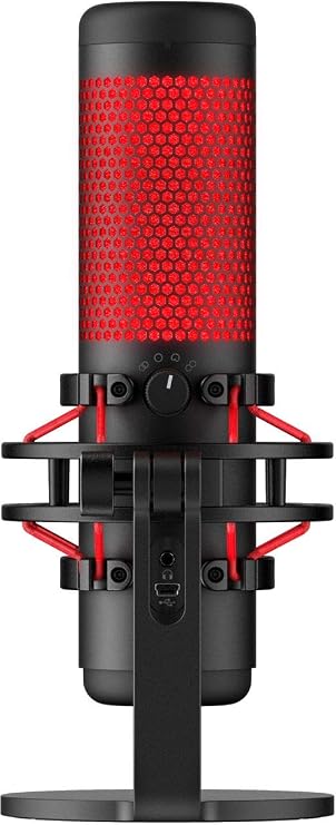 Newest HyperX - QuadCast USB Multi-Pattern Electret Condenser Microphone | 2020 Edition | for PS4, PC and Mac | Pop Filter | Anti-Vibration Shock Mount | | Red - Black | with KWALICABLE Bundle