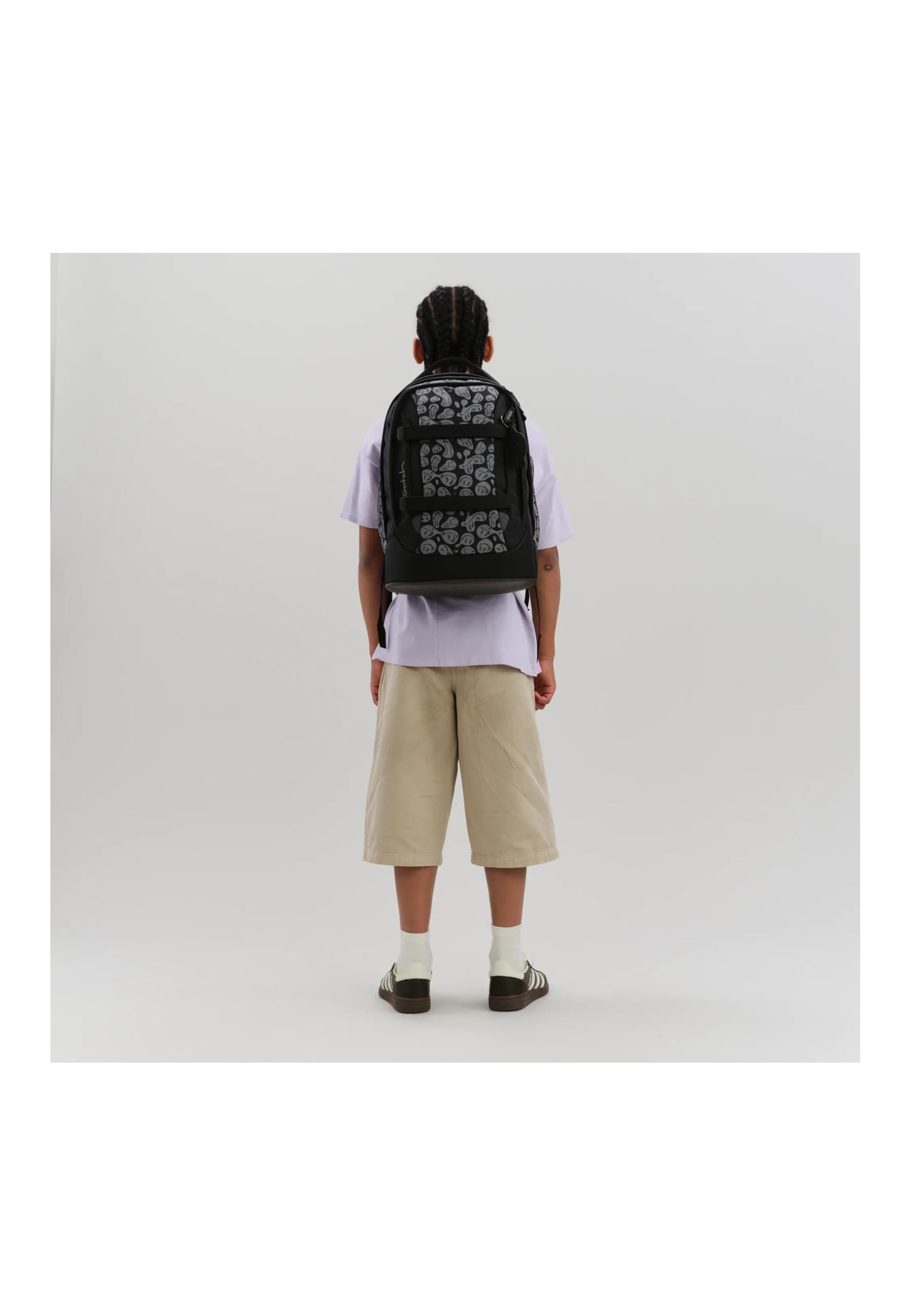satch set zaino scolastico pack set Blurry Faces - Nero | Set ergonomico da 3 pezzi con capacità di 30 L, completo di astuccio e borsa sportiva per la scuola