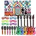 25pcs 50s Rock Party Decorations Supplies Rock and Roll Party Backdrop Star Toy Set,Inflatable Guitars Microphones Shutter Shading Glasses Music Party Props for 1950s Party Birthday Decor