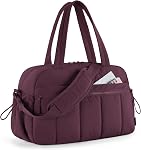 BAGSMART Gym Bag for Women, Duffle Bag for Travel with Wet Pocket, Lightweight Carry on Weekender Duffel, Water Resistant, Chocolate, Medium, Gym Bag