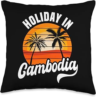 Holiday In Cambodia Travel Wear Khmer Angkor Wat Cambodian Throw Pillow