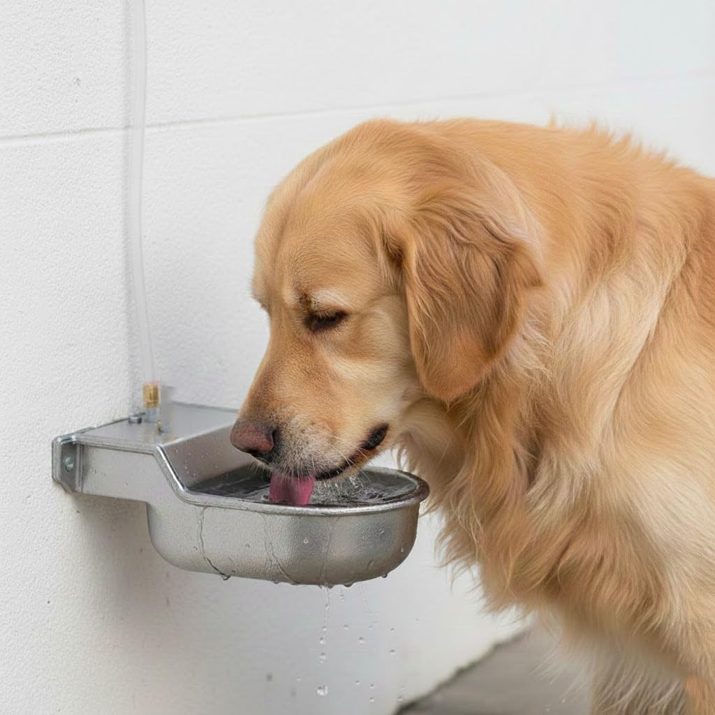 Abbeveratoio per cani automatico | abbeveratoio per cani | Bevitore d'acqua per cani 12 x 16 x 6 cm | abbeveratoio per cani alluminio parete | Dispenser d'acqua da parete automatico | Fornitore acqua