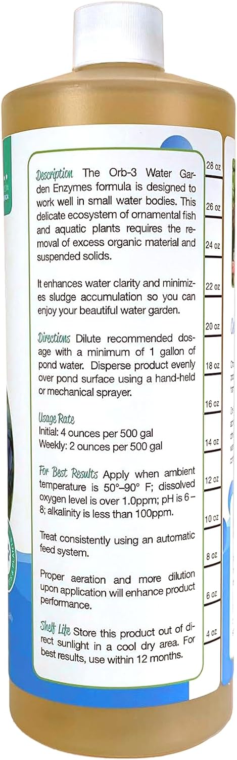 Orb-3 Water Garden Enzymes Bottle, 1-Quart