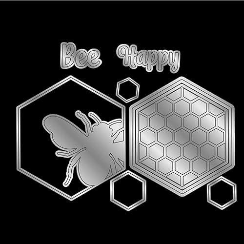 Miniatura 3 de Letras con marco de abeja de panal de abeja, troqueladas de metal, plantillas de corte de marco de flores de encaje para manualidades, álbumes de