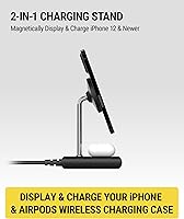 Vista 2 de Scosche BaseLynx - Estación de carga rápida 2.0 2 en 1, soporte de cargador MagSafe Qi2 de 15 W y almohadilla de carga inalámbrica de 5 W