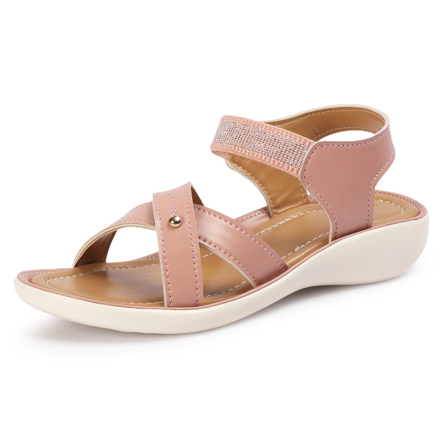 Vendoz Women Casual Peach Sandal (VDFL50PCH-42) (B0D5BNP3ND) Amazon Price History, Amazon Price Tracker