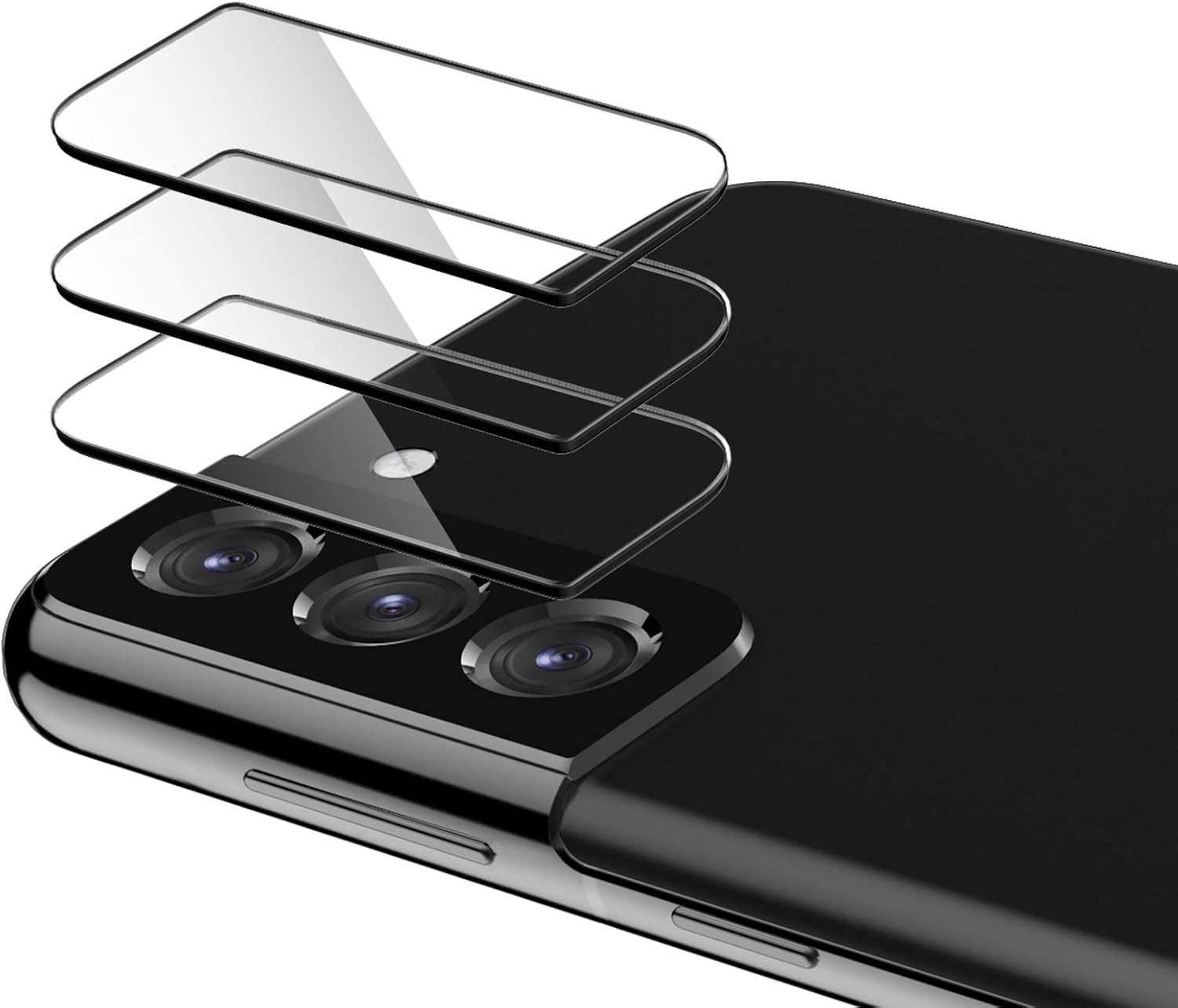 EGV 3 Pack Camera Lens Protector Compatible with Samsung Galaxy S21 Plus 6.7-inch, HD Clear Tempered Glass Back Camera Protector, Case Friendly, Ultra-Thin, Easy Installation