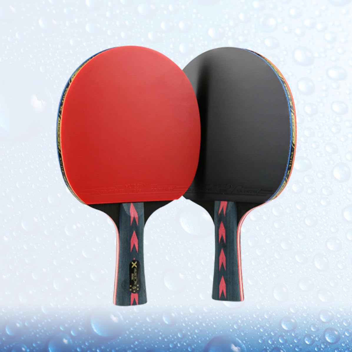 5 Sterne und Superleichtem Griff Tischtennisschläger 2 Stück aus Kohlefaser mit Doppelnoppen und Komfortable Kontrolle für Professionelle Jugendspieler