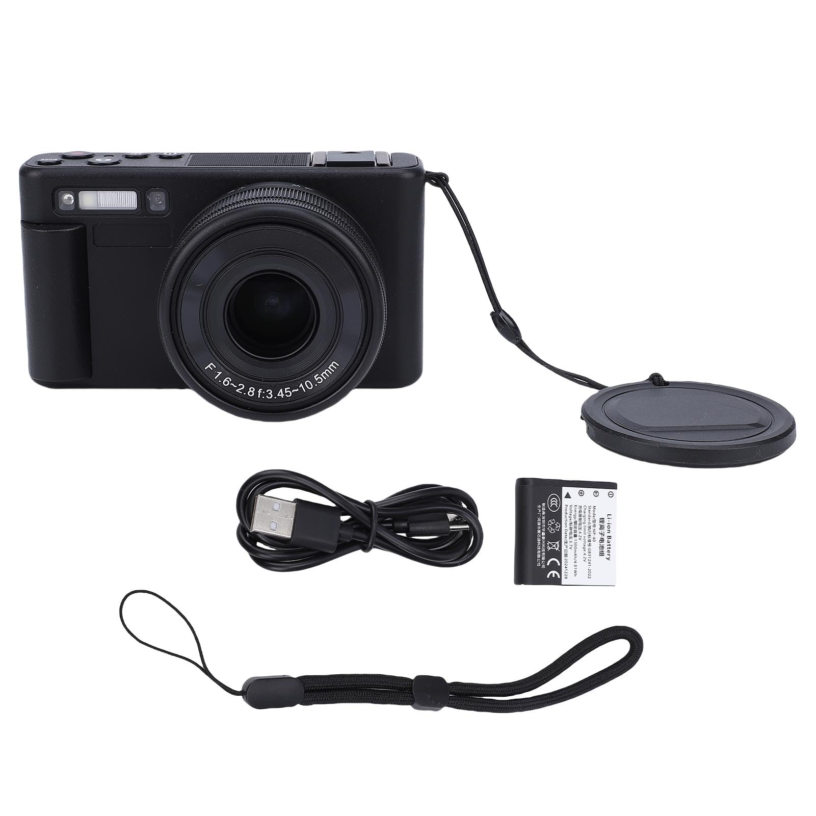 Akozon Cámara Digital Compacta de 5K con Enfoque Automático HD de 72MP y Pantalla Abatible de 180° Zoom Digital 4X Zoom óptico 3X Antivibración (Black)