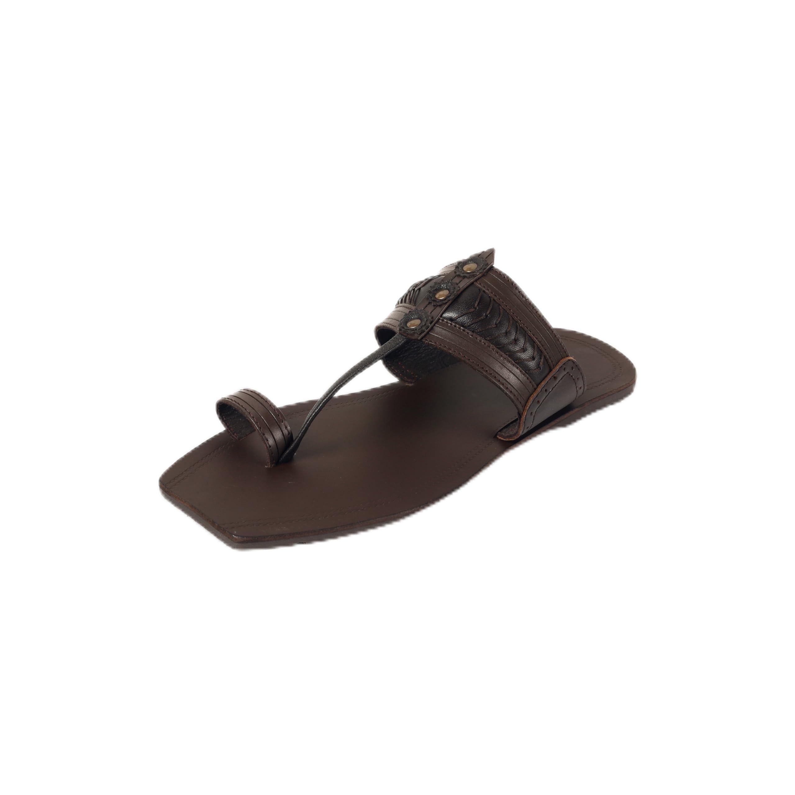 Men's Faux Leather Kolhapuri Inspired Stylish Sandals