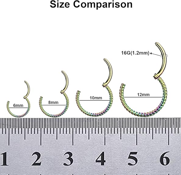 ANNEAUX DE NEZ à Charnière En Acier 6pcs Anneaux De Septum Piercing
