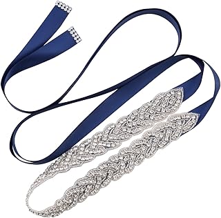 Crystal Wedding Sash Belt with Rhinestone Bridal Belt Handmade Bridesmaid Belts for Dress