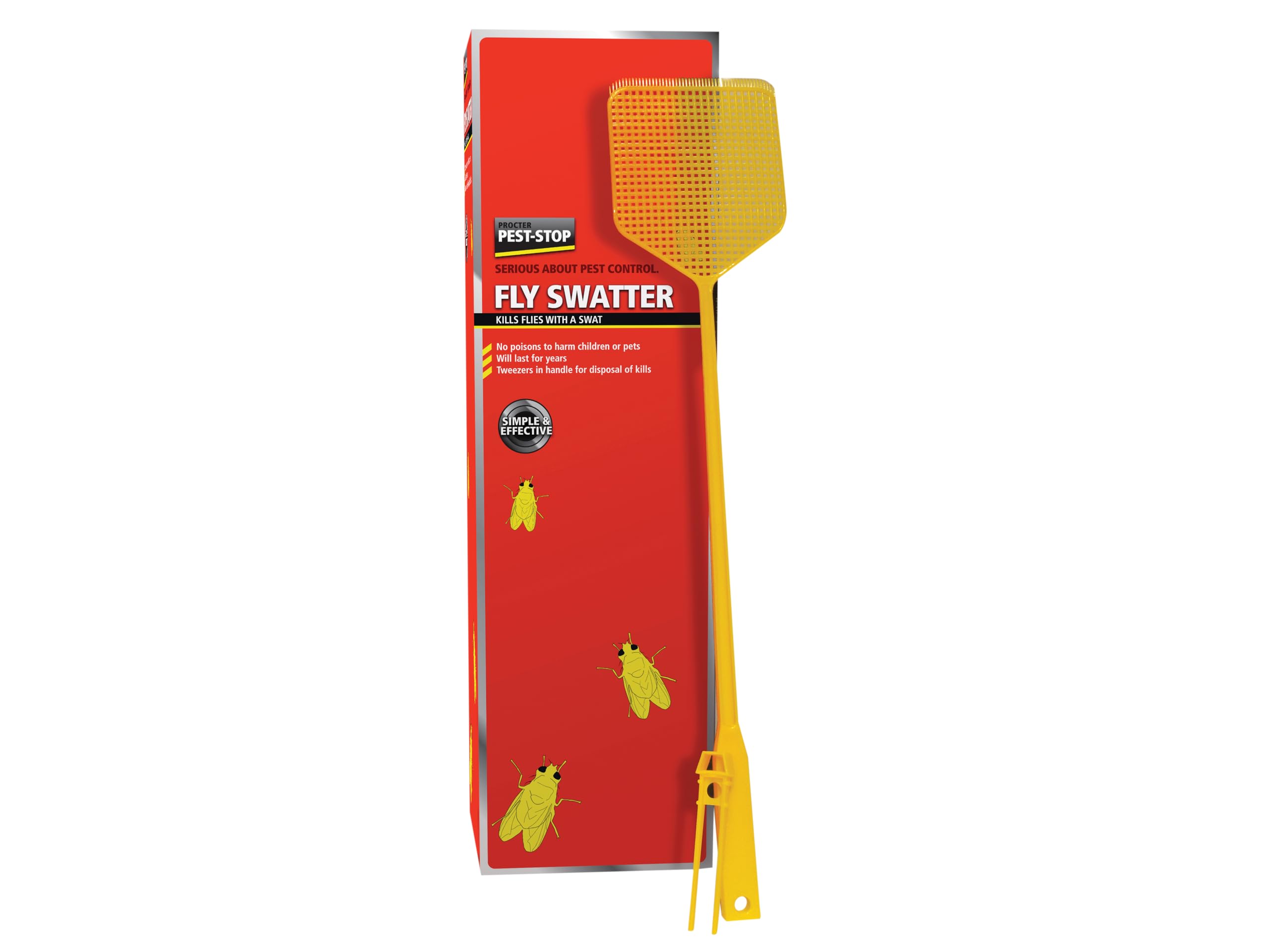 Pest-Stop Fly Swat – Manual Insect Swatter with Long Handle – For Flies, Wasps and Bugs – Indoor and Outdoor Use – 1 Pack