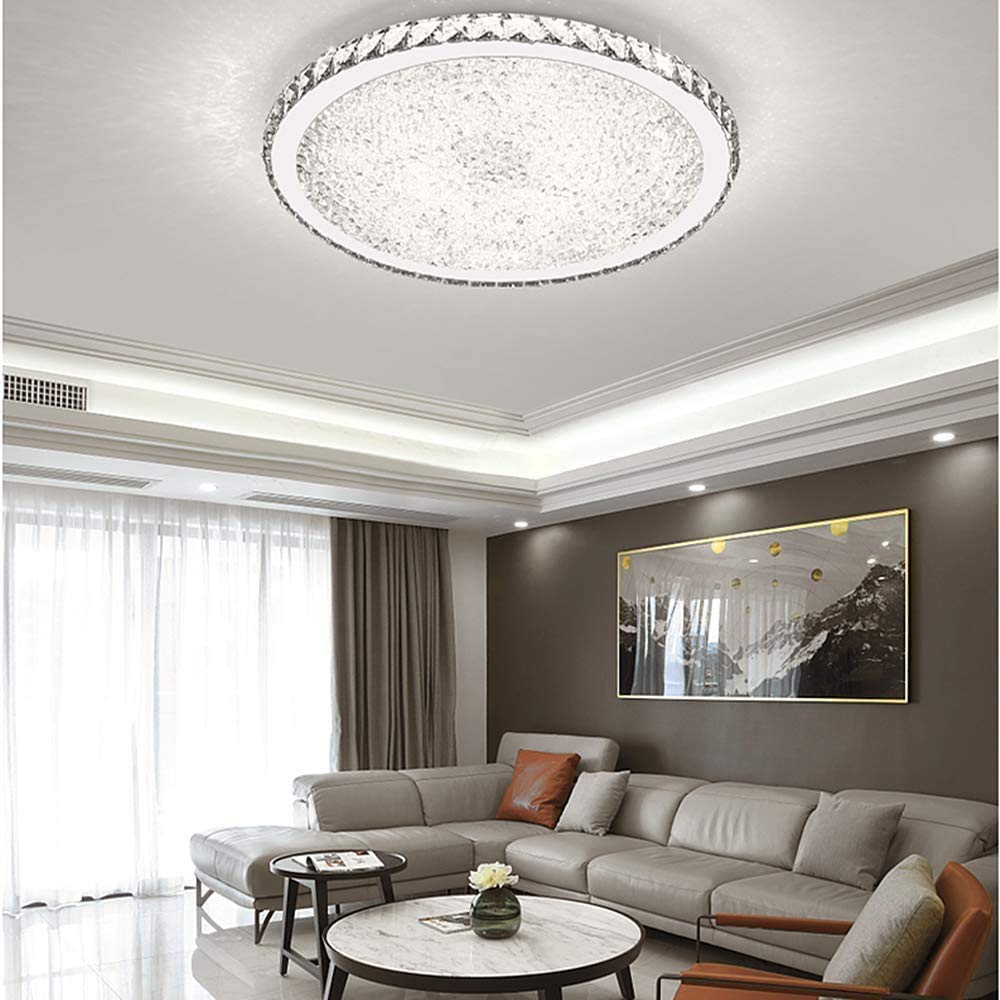 Lámpara de techo empotrada Moderna de lujo, accesorio de iluminación de Metal para comedor, Sala de estar, dormitorio, pasillo, Luz LED Redonda de Cristal Blanco A, diámetro de 42