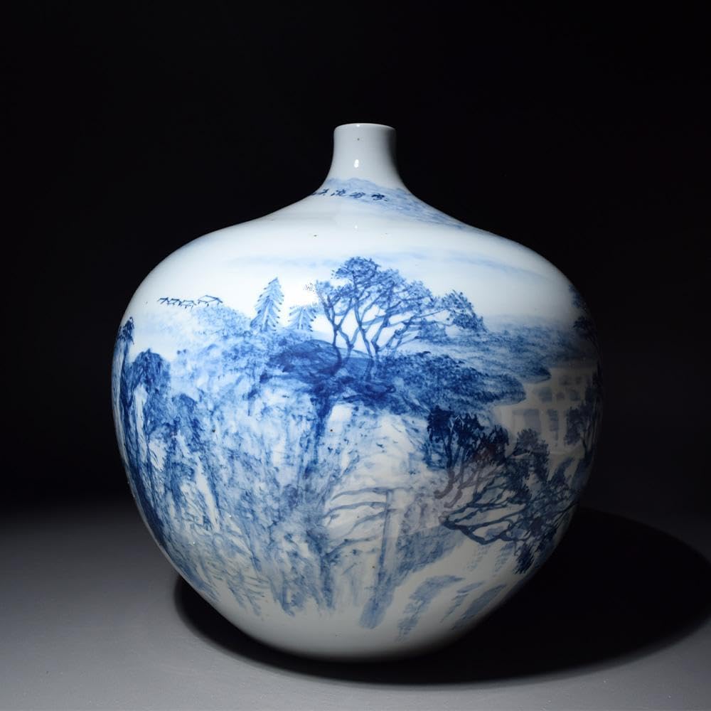 中国磁器 時代物 花瓶 古物 景徳鎮窯 花瓶 時代物 陶磁器 中国古玩 唐物 青花 骨董品 収蔵品