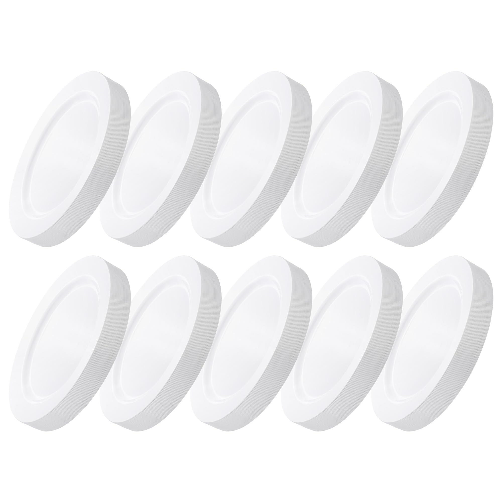 GRÄWE Kunststoffteller-Set in Porzellan-Optik, Ø 26 cm, spülmaschinengeeignet, 50er Pack leichte Teller, leichtes Geschirr, 50 Stück - Weiß - wiederverwendbar