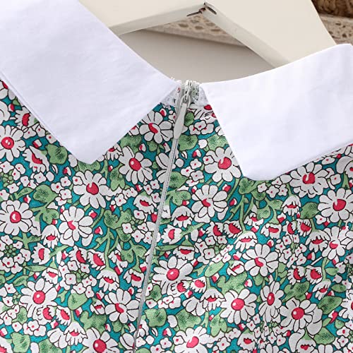Vinuoker Toddler Girls Summer Floral Dress Boho Sleeveless Sundress Little Girls Peter Pan Collar Casual Dress 2-6 Years #TOP4