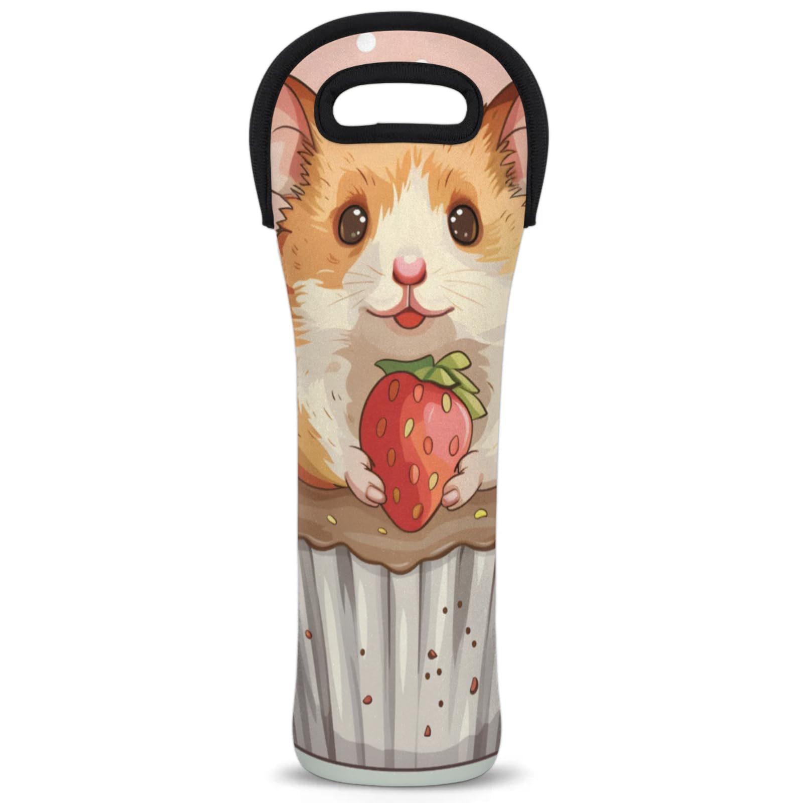 Neoprene Wine Tote Carrier Bag for Wine,Water, Champagne, Beer, Baby Bottles 15.6 x 5.1 Inches, Protective Wine Bag,Animal Hamster