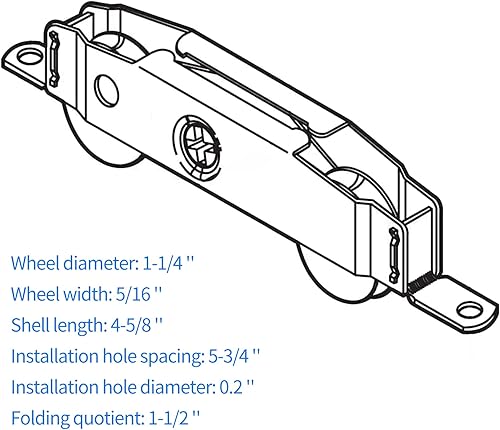 Miniatura 5 de Huazu Rodillos para puertas correderas de alta resistencia, rodamiento de bolas de acero de 1-14 pulgadas, lados ajustables, juego de 2 piezas con