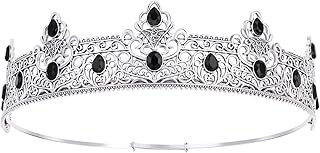 Silver King Crown for Men Decoration for Birthday Prom Party Costume Wedding Halloween Father's Day Gift for Men Father Husband Friend
