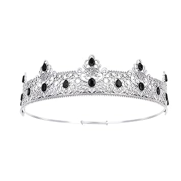 Silver King Crown for Men Decoration for Birthday Prom Party Costume Wedding Halloween Fathers Day Gift for Men Father Husband Friend