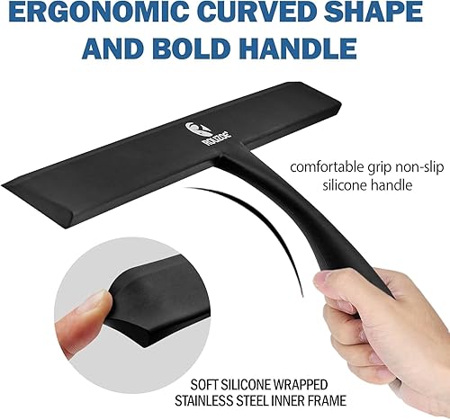 Miniatura 2 de Escobilla de ducha para puertas de ducha con mango llamativo, escobilla de ducha de silicona antioxidante de 11 pulgadas para puerta de cristal de