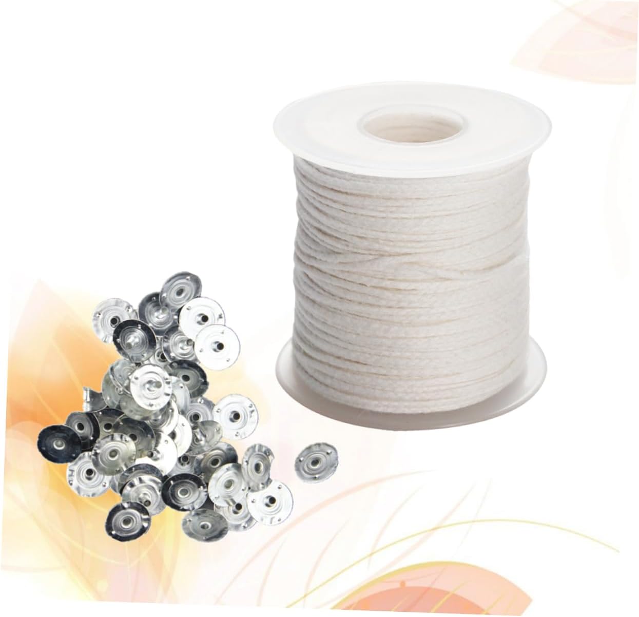 Tofficu 3rolls Candle Making Kit Cotton Wicks Wick Tabs for Handmade Candles Easy to Center for Crafting
