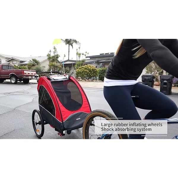 Aosom Bike Trailer for Kids 3 In1 Foldable Child Jogger Stroller Baby Stroller Transport Carrier