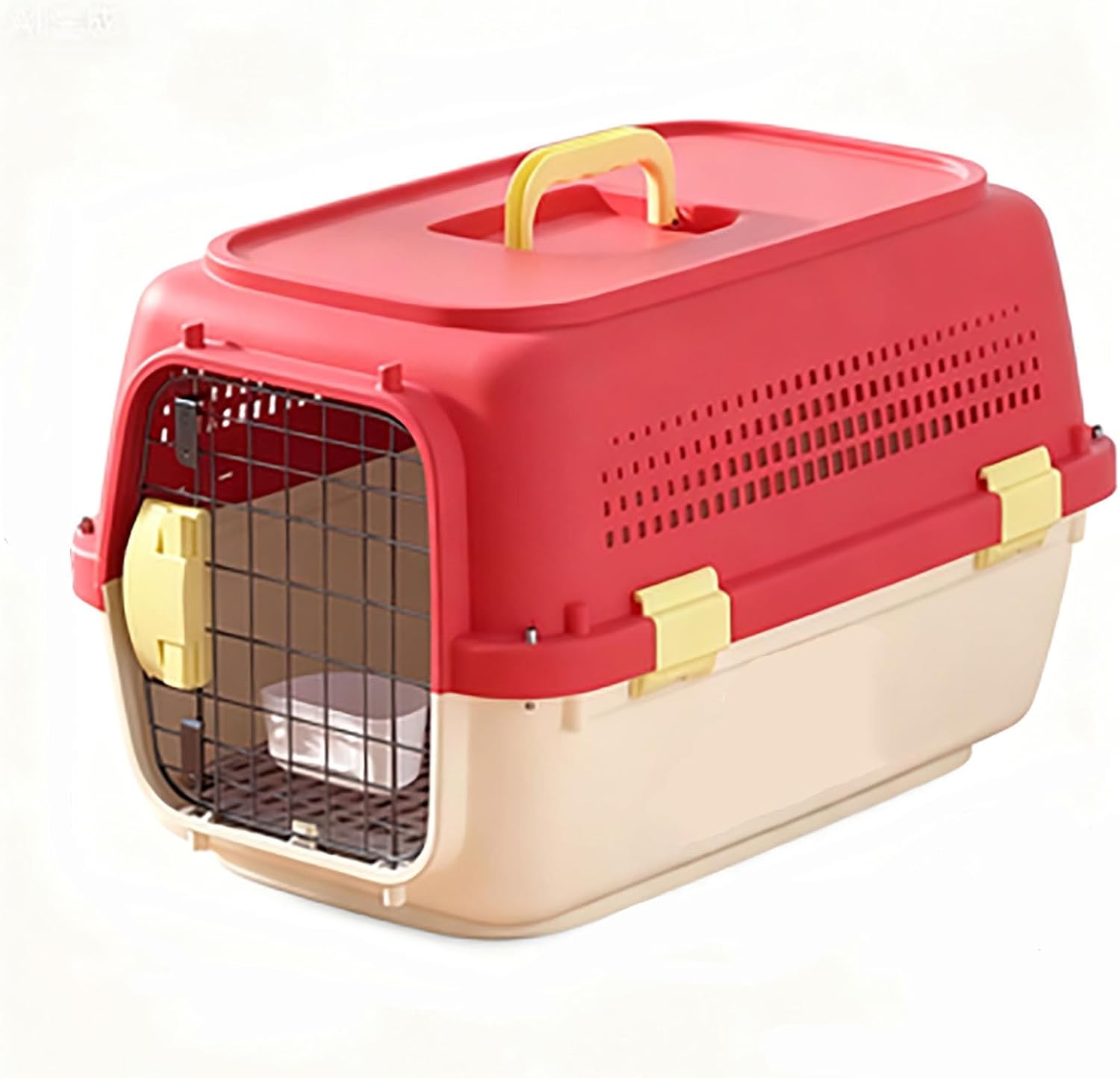 Cat Carrier,Dog Carrier for Medium Dogs，Drop-Resistant, Durable & Spacious Cat Cage，Pet Carrier Suitable for Home and Travel，Weight Capacity of 198 lb(Red,19.6 x 13.3 x 11.8in)